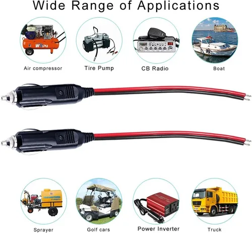 Vista 5 de SPARKING Enchufe Macho de Encendedor de Cigarrillos de Repuesto de 12V con Cable - Adaptador de Corriente para Automóvil de 24V Accesorios para Auto