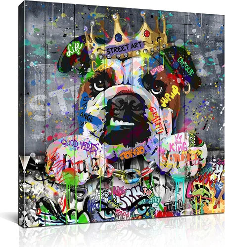 Vista 8 de SIXTTART Banksy - Lienzo de pared para dormitorio, arte de pared con graffiti callejero, pintura abstracta, arte pop, decoración moderna de pared