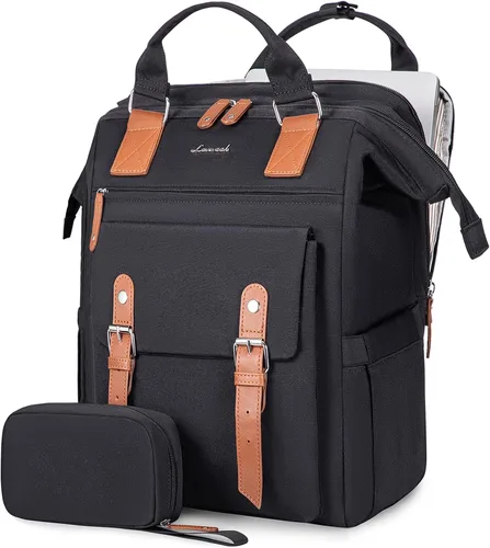 Vista 19 de LOVEVOOK - Mochila para laptop, para viaje de trabajo, bolso de enfermera, profesor, médico, viajero, para computadora de negocios, mochila
