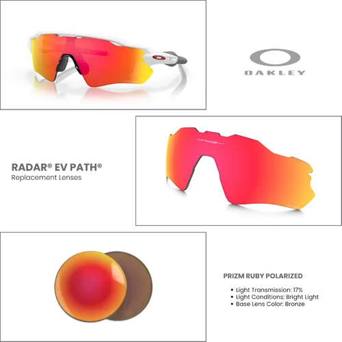 Vista 3 de Oakley Original Radar EV Path OO9208 PRIZM Replacement Lenses For Men For Women+ Bundle Microfiber Pouch -FRAMES NOT INCLUDED