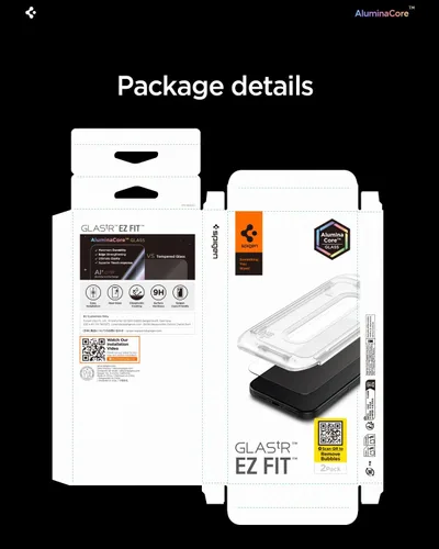 Vista 9 de Spigen AluminaCore Tempered Glass Screen Protector [Glas.tR EZ Fit] designed for iPhone Air [6 Pack] 9H+ Hardness, Aluminum-Enhanced Durability