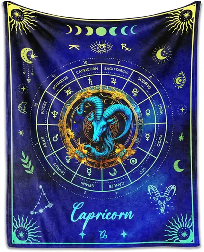 Vista 11 de Manta Acuario para Regalos, 40" x 30" Manta Rectangular de Franela del Zodiaco Acogedora, Regalo para Niños Niñas Adolescentes Mujeres Hombres