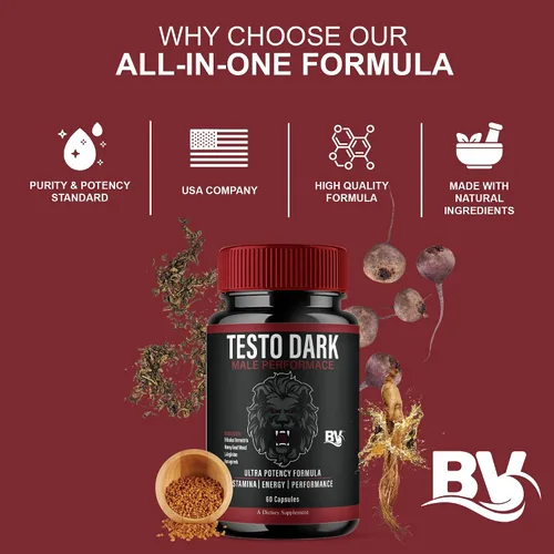 Vista 3 de BLUE VIBE TestoDark Premium Wellness & Advanced Health Management Suplemento Pastillas TestoDark de máxima fuerza para la salud diaria y bienestar