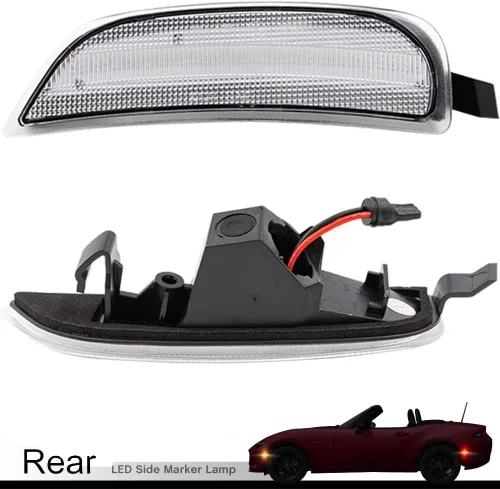 Vista 4 de MX-5 Miata repetidor lateral ámbar LED Lámparas de marcador lateral para Mazdo Miata MX-5 LED Turn Singal Kits Powered by SMD Dynamic LED OEM