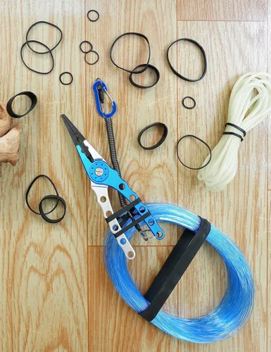 Vista 7 de BLUEWING Bandas de goma tácticas de 1.76 oz/8.82 oz, bandas elásticas de goma negras para pesca, tamaño 8#, 32#, 64#, 81#, 105#