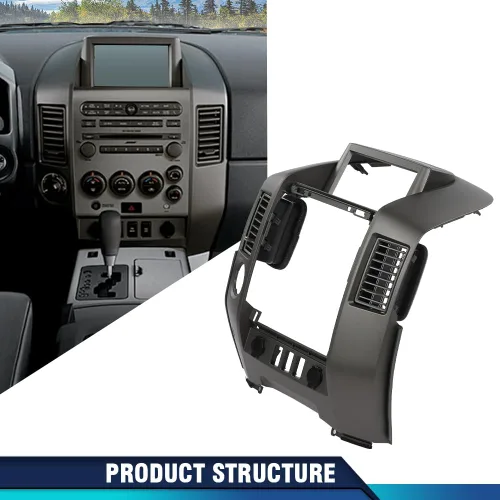 Vista 5 de PIT66 Panel de instrumentos de consola central para tablero de instrumentos, bisel compatible con Nissan Titan SE y XE 2004-2006, Armada SE