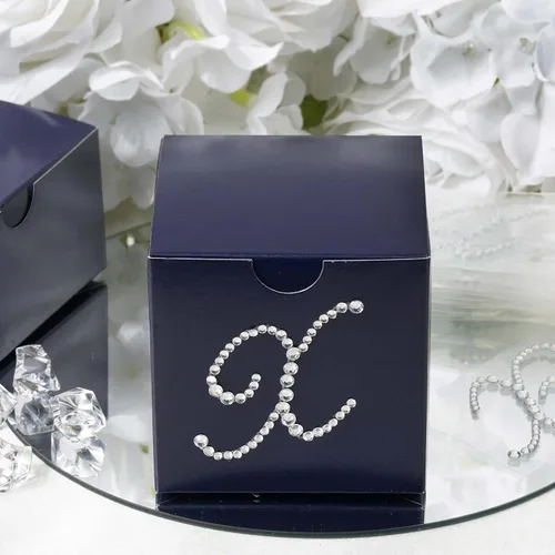 Vista 15 de Efavormart - Paquete de 12 calcomanías transparentes con monograma de diamantes de imitación de 1.5 pulgadas, calcomanías autoadhesivas para cajas