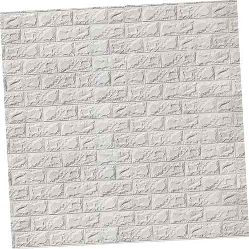 Vista 6 de Pegatinas Adhesivas de Grano de Ladrillo Arte de Pared para Sala Dormitorio Escuela 27.6x30.3 in Blanco