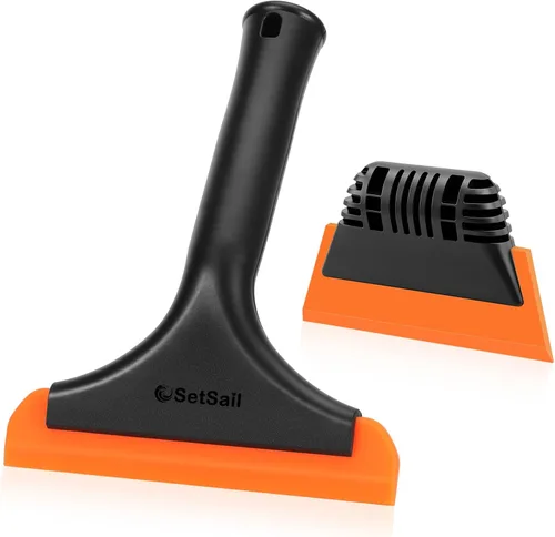 Vista 12 de SetSail Escobilla de ducha para puertas de cristal, mini escobilla de mano Todo negro