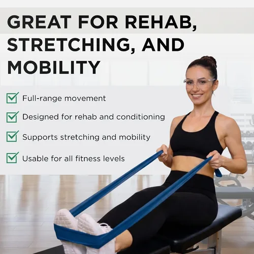 Vista 4 de THERABAND Juego de bandas de resistencia, bandas elásticas para ejercicio y terapia física, entrenamiento de fuerza para fitness superior e inferior