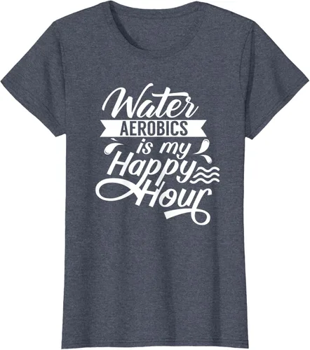 Vista 14 de Water Aerobics Is My Happy Hour Hobby Instructor Aqua Camiseta Negro