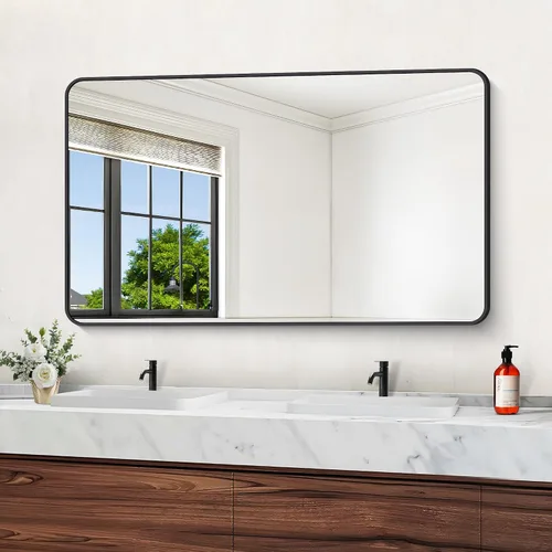 Vista 26 de DESBING 16"x20" Bathroom Mirror for Over Sink, Black Framed Wall Mirror Negro