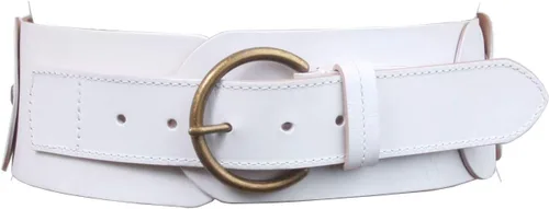 Vista 11 de Beltiscool Cinturón de cuero de grano completo para mujer, 3" (75 mm) de ancho con cinta de disco redondo y cinta de piel de vaca trenzada Negro