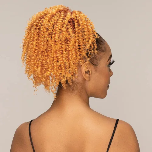 Vista 2 de Janet Collection Remy Illusion - Extensión de cola de caballo – Extensiones de cabello con cola de caballo en espiral de 10.5 pulgadas – Mezcla