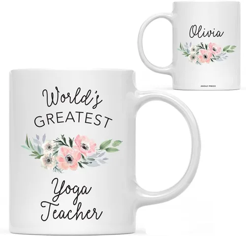 Vista 18 de Andaz Press Taza de café personalizada de 11 onzas, taza ejecutiva de relaciones públicas más grande del mundo, flor de anémona rosa, 1 paquete