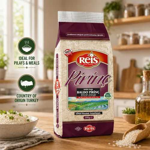 Vista 5 de Reis Arroz baldo, 1.1 libras (17.64 oz), arroz blanco de grano largo, bolsa de cereales naturales para pilafs y comidas, alimentos básicos