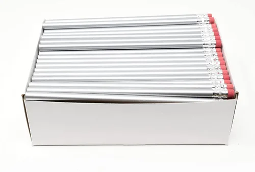 Vista 4 de Pencil Guy - Lápices redondos en blanco, negro, 144 a una caja No afilado