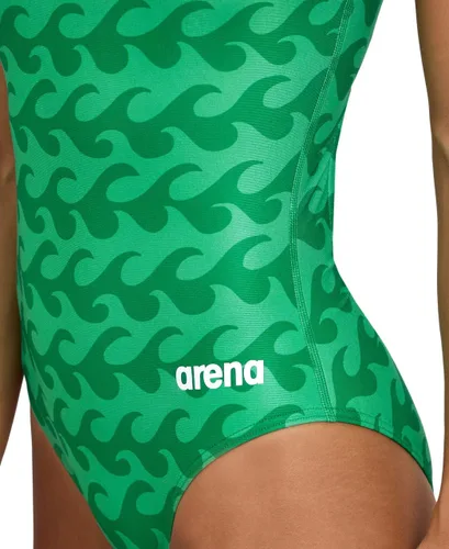 Vista 3 de ARENA Performance Ride The Wave - Traje de baño de una pieza para mujer con espalda descendente ligera MaxLife