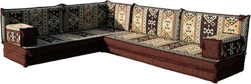 Vista 38 de arabicsofa Juego de Sofá Majlis Árabe de Esquina en Forma de L – Cojín Modular de Piso con Almohadas de Respaldo
