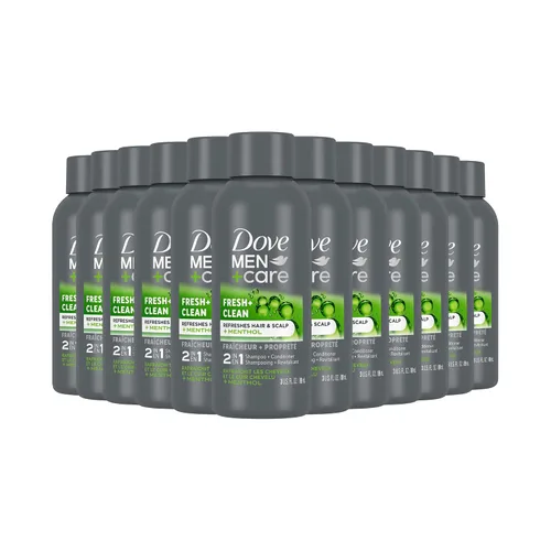 Vista 11 de DOVE MEN + CARE Champú y acondicionador fortificante 2 en 1 fresco y limpio con cafeína para cabello normal a graso ayuda a fortalecer