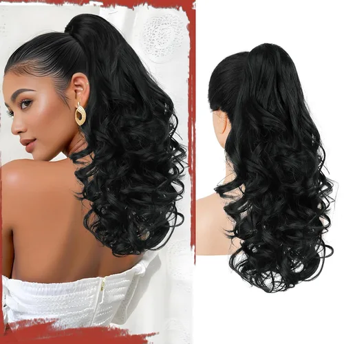 Vista 22 de SOFEIYAN Extensión de Cola de Caballo de 13" Larga y Rizada con Clip en Garra, Extensión de Cabello Sintético de Aspecto Natural para Mujeres