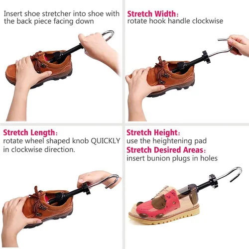 Vista 5 de CHERAINTI Shoe Stretcher Women Men Wide Feet Adjustable Width Length Shoe Expander Widener
