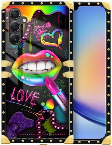 Vista 107 de Funda compatible con Samsung Galaxy A03S 4G, TPU suave de lujo y parte trasera de policarbonato duro para niñas y mujeres, funda protectora a prueba