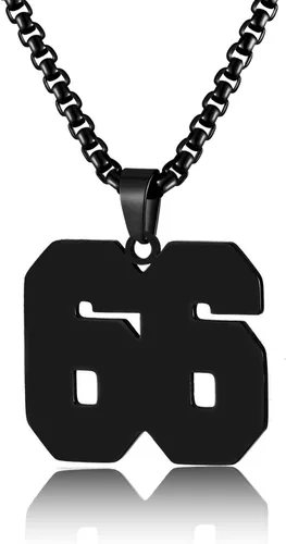 Vista 142 de Collar de Número Dorado para Hombre, Cadena de Acero Inoxidable con Colgante de Número para Atletas, Joyería Deportiva Personalizada para Niños