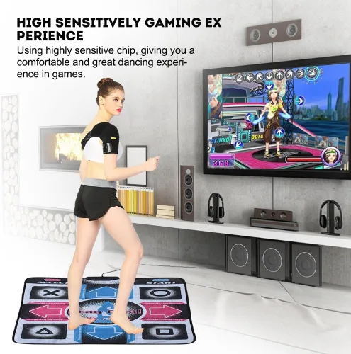 Vista 3 de Tosuny - Alfombrilla de danza para juegos de baile retro, antideslizante, para bailar y bailar, con USB para PC, compatible con Windows 982000XP7OS