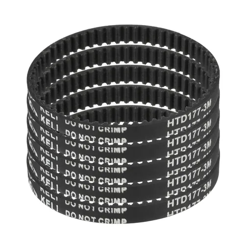 Vista 25 de uxcell 5 piezas HTD-3M Correa de distribución de goma 48 dientes, 144 mm de paso, 6 mm de ancho x 2,4 mm de altura, Correa de polea de distribución