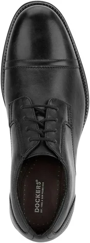 Vista 3 de DOCKERS Garfield - Zapatos de vestir para hombre, zapatos Oxford con punta de casquillo Negro