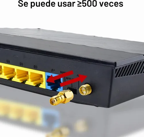 Vista 3 de Adaptador coaxial coaxial SMA hembra a RP-SMA macho 2PCS