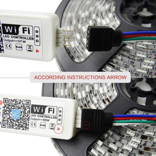 Vista 6 de Paquete de 3 controladores LED WiFi inteligentes, tira de luces LED RGB con control inalámbrico, compatible con Alexa y Google Home e IFTTT, control