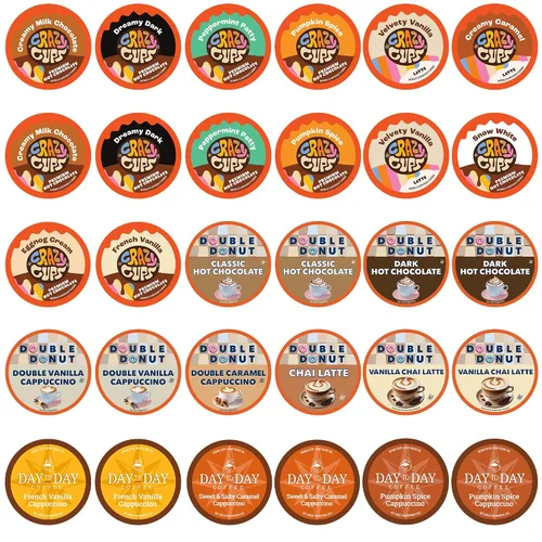 Vista 11 de Perfect Samplers Tazas individuales de chocolate caliente para cafeteras Keurig K Cup, paquete variado, cacao, 30