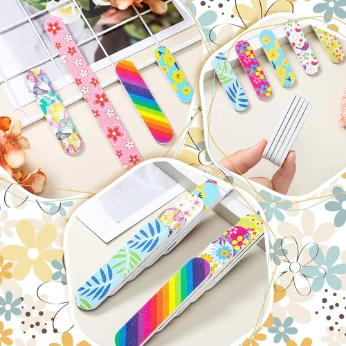 Vista 7 de 60 limas de uñas de verano, tablero de esmeril colorido, grano 150/150, mini limas de uñas a granel de doble cara, herramientas profesionales