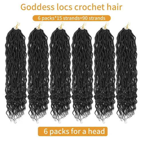 Vista 4 de Cabello Corto de Locs Falsos para Crochet Pre-Enrollado 12 Pulgadas 6 Paquetes Cabello de Locs de Diosa para Crochet Locs Falsos Suaves con Puntas