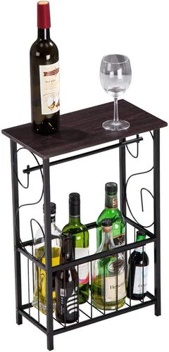 Vista 10 de Mesa auxiliar, mesa auxiliar para sofá y cama, mesa auxiliar multifuncional para interiores, mesa auxiliar de noche, mesita de noche para espacios