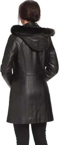 Vista 4 de BGSD Irene - Abrigo de piel de cordero para mujer (talla regular y grande y pequeña)