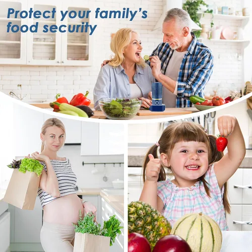 Vista 5 de Cudinham - Limpiador y Purificador de Frutas y Verduras, Máquina de Lavado con Forma de Cápsula, Tecnología de Desinfección de Iones OH para Limpiar