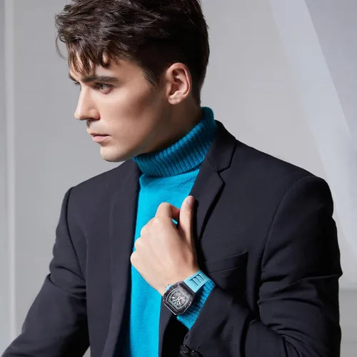 Vista 2 de DAVIS ELVIN - Reloj automático Daviselvinwatch para hombre reloj de pulsera con movimiento suizo reloj mecánico impermeable combina con cualquier