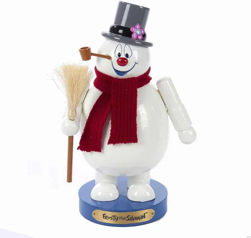 Vista 2 de Kurt Adler Cascanueces de madera de Frosty el muñeco de nieve, 10 pulgadas