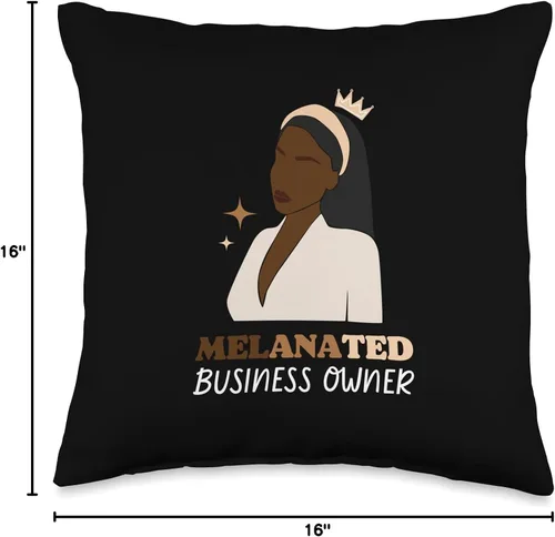 Vista 4 de Melanated Business Owner Black Woman Pride African Almohada americana, 16 x 16, multicolor