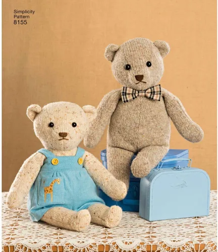 Vista 5 de Simplicity 8155 Haz tu propio oso de peluche con accesorios y patrón de costura de ropa, 6 piezas