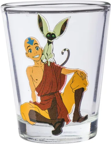 Vista 4 de Silver Buffalo Avatar the Last Airbender con Aang, Katara, Toph, Appa y Momo - Paquete de 4 mini vasos, 1.5 onzas