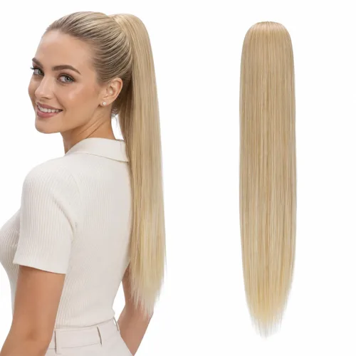 Vista 16 de CAISHA Extensión de cola de caballo de 22" con cordón voluminoso Straigtht negro-marrón PH503