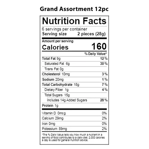 Vista 2 de Vermont Nut Free Chocolates Chocolates en caja (gran surtido) 12 piezas