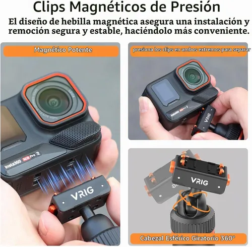 Vista 3 de VRIG 15.9" X5 Extended Mini cámara trípode para Insta360 X6/Ace Pro2