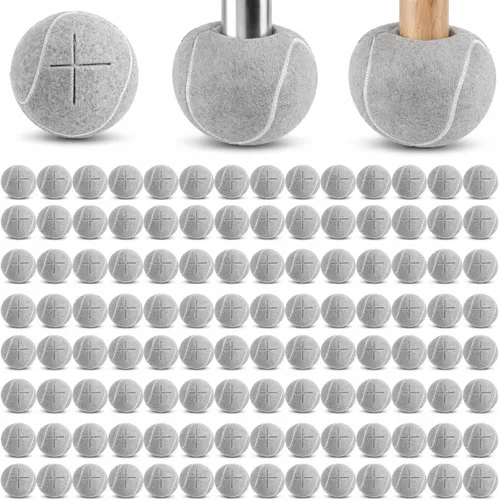 Vista 10 de Macarrie 120 pelotas de tenis precortadas para sillas, sillas de pelota de tenis, cubiertas de pies, pelotas para patas de muebles, para aula