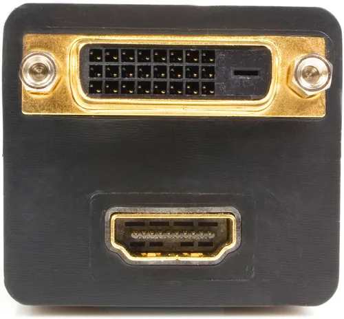 Vista 2 de StarTech.com Cable divisor HDMI de 1 pie (1.0 ft) - 2 puertos - Adaptador HDMI a HDMI y DVI-D - Divisor HDMI (HDMISPL1DH) Negro Full HD 1920x1200p