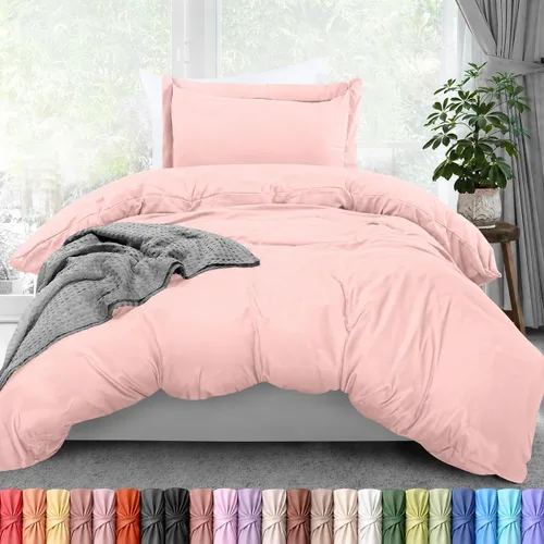 Vista 44 de Utopia Bedding Juego de funda de edredón tamaño individual - 2 piezas con cierre de cremallera - 1 funda de edredón 68X90 pulgadas y 1 funda de Beige